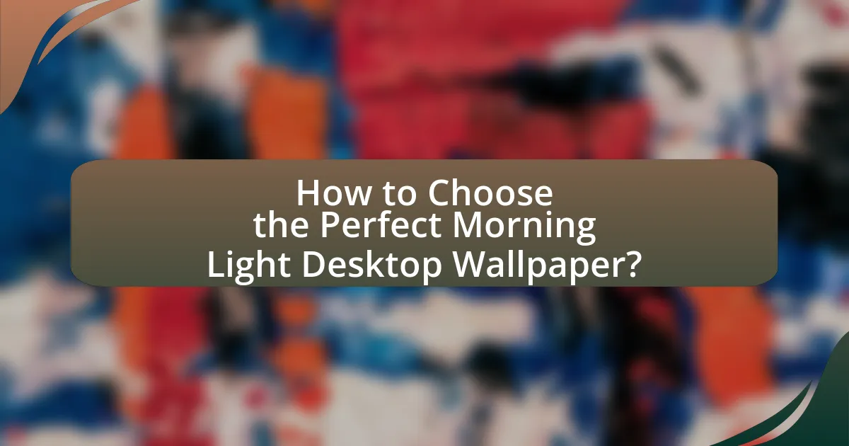 How to Choose the Perfect Morning Light Desktop Wallpaper?