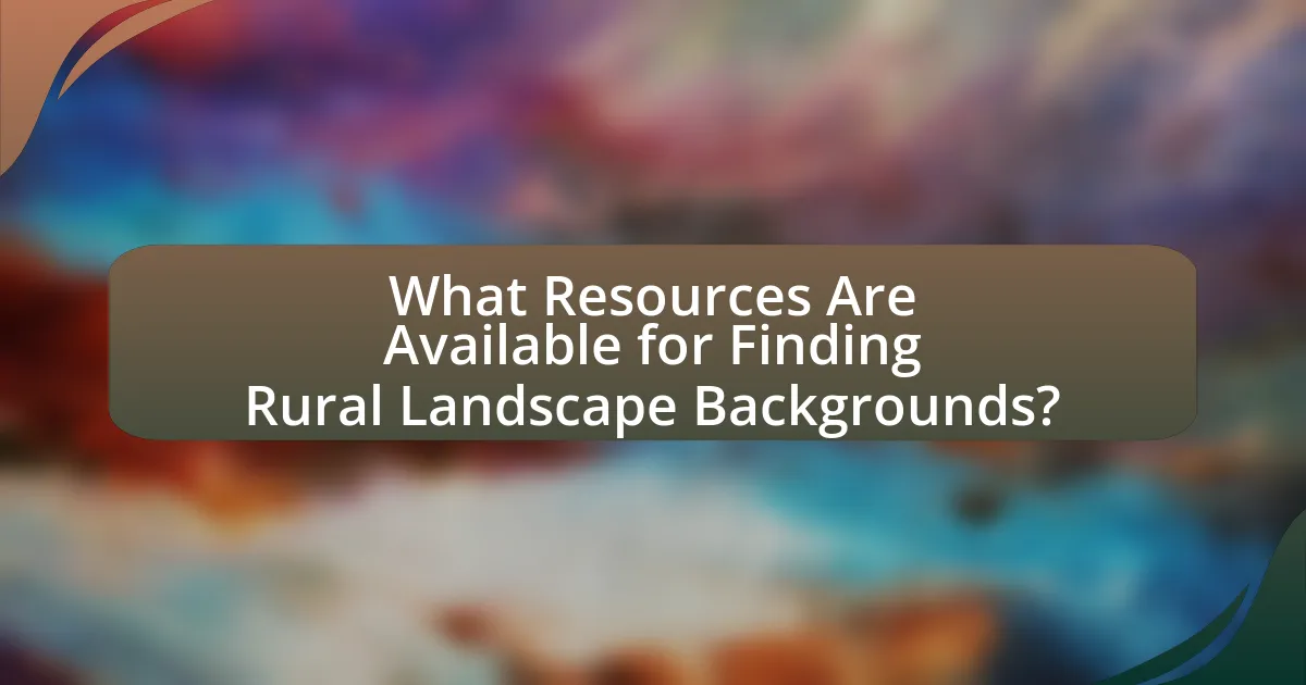 What Resources Are Available for Finding Rural Landscape Backgrounds?