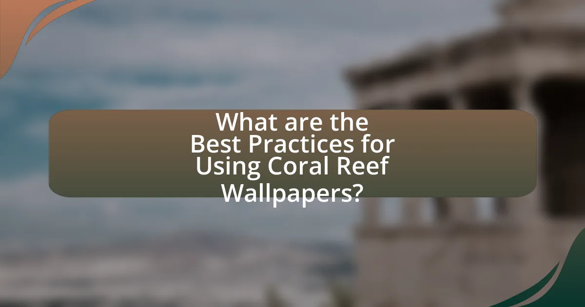 What are the Best Practices for Using Coral Reef Wallpapers?