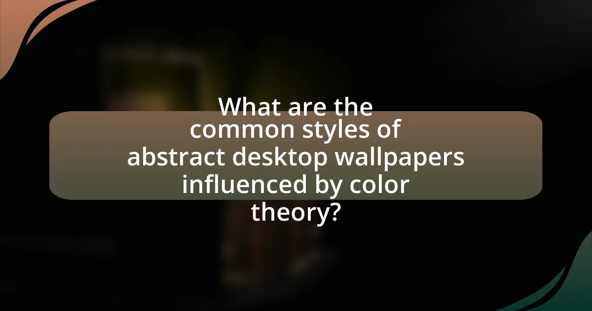 What are the common styles of abstract desktop wallpapers influenced by color theory?
