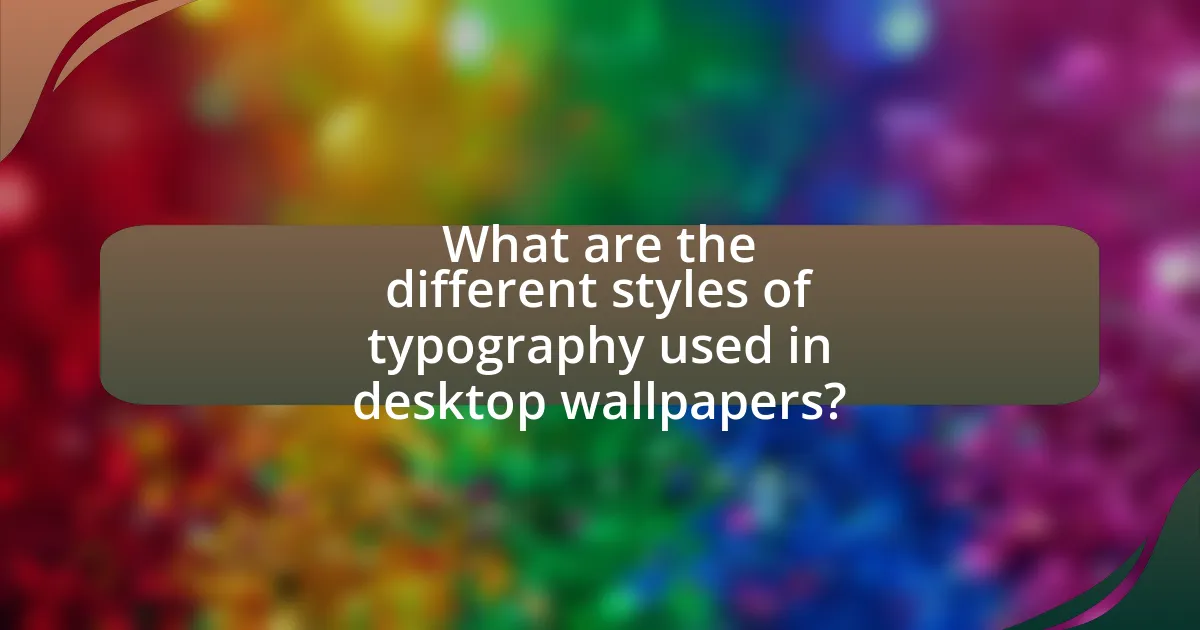 What are the different styles of typography used in desktop wallpapers?