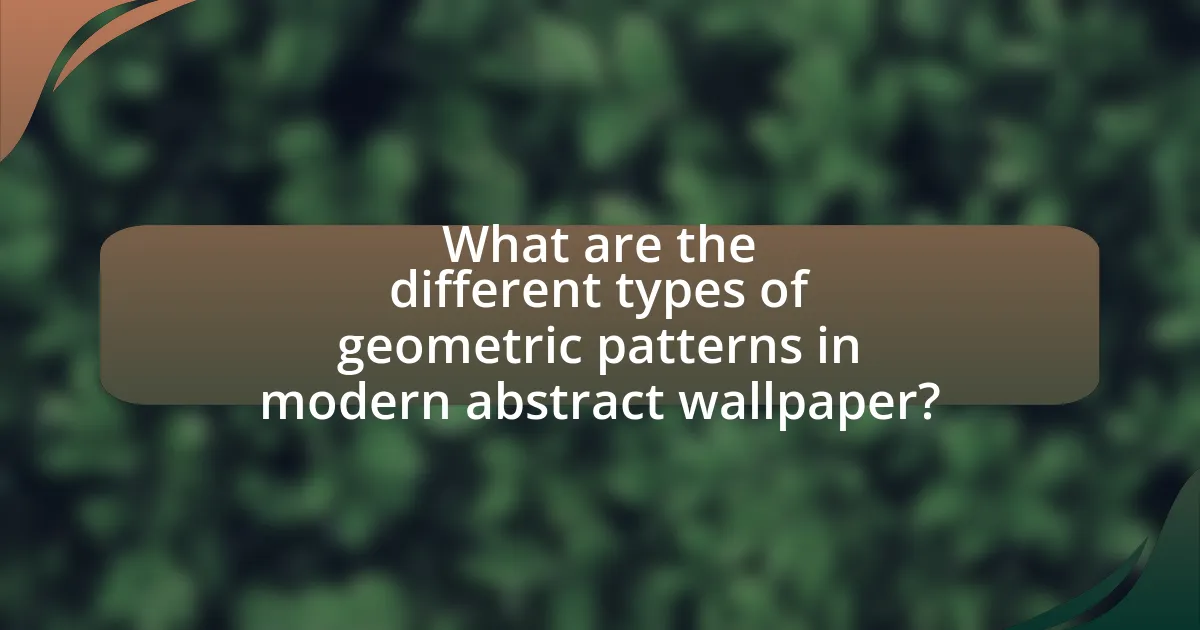 What are the different types of geometric patterns in modern abstract wallpaper?