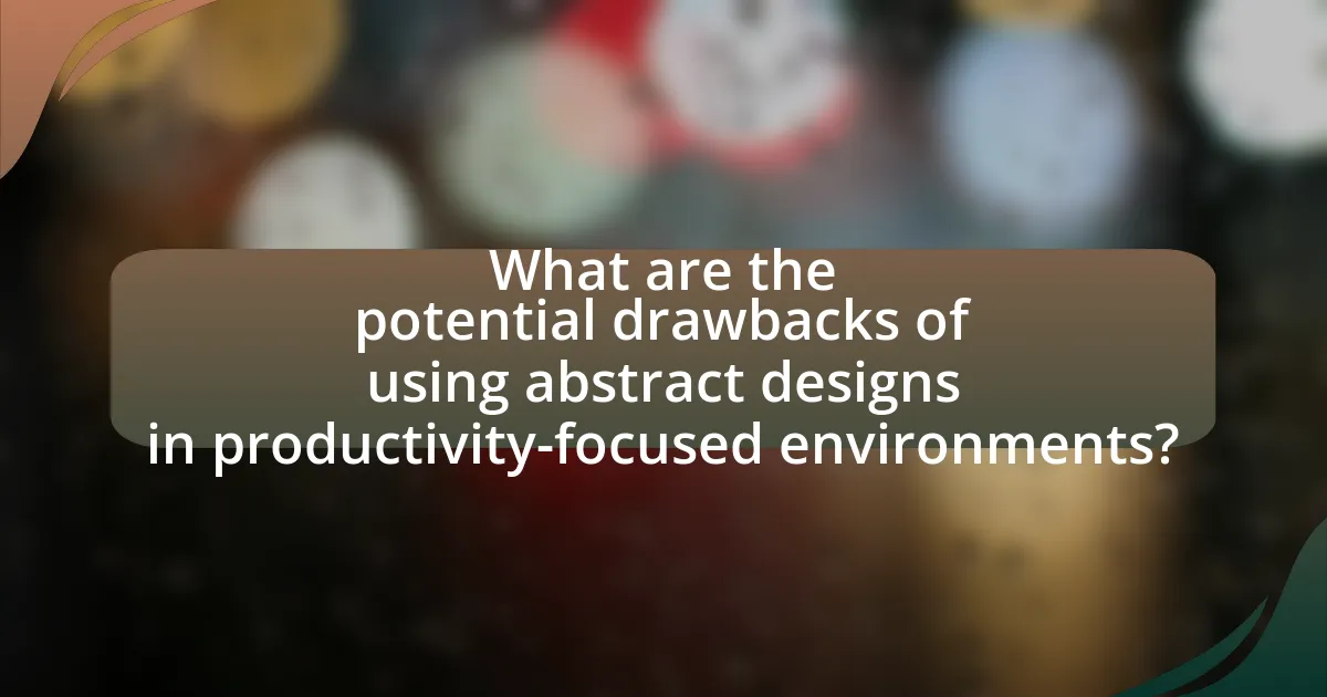 What are the potential drawbacks of using abstract designs in productivity-focused environments?